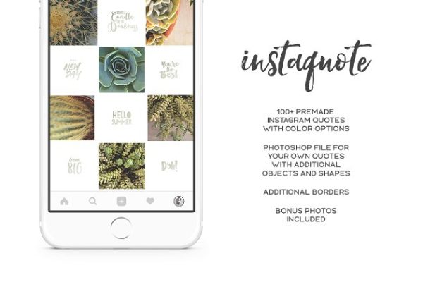 Instagram社交媒体引语文本图层 InstaQuote!