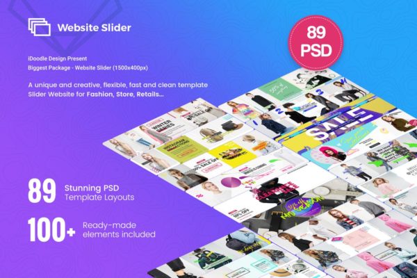 时尚潮流风格Instagram故事贴图模板第一素材精选 Fashion Website Slider – 89 PSD