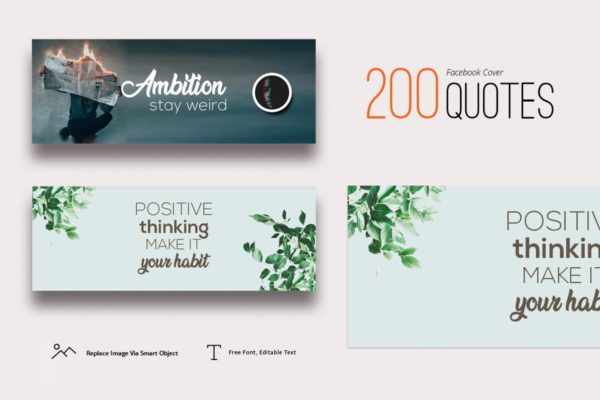 200款Facebook封面引语设计模板蚂蚁素材精选 200 Facebook Cover Quotes