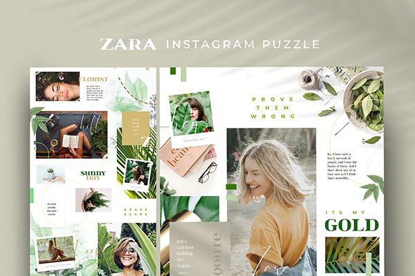 独特优雅的Instagram社交媒体拼图模板蚂蚁素材精选 Zara – Instagram puzzle [psd]
