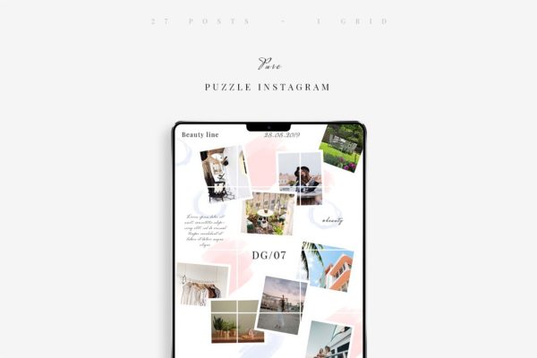 Instagram创意拼贴图片模板蚂蚁素材精选 Pure Puzzle Instagram