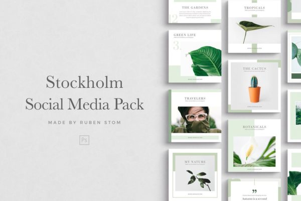 INS风社交媒体文章设计素材包 Stockholm Social Media Pack