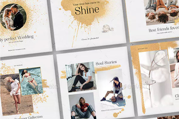 时尚喷金 – Instagram社交媒体博客模板第一素材精选