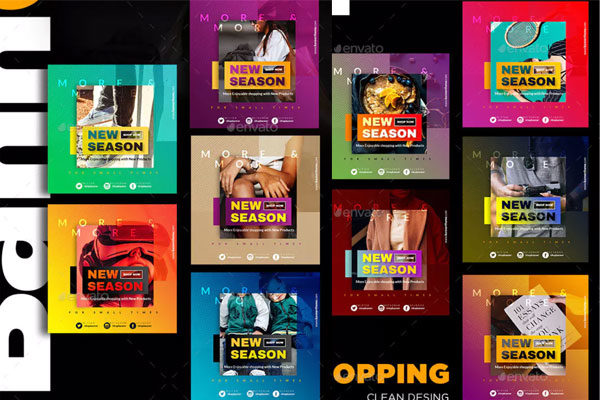 时尚购物Instagram社交banner广告模板第一素材精选