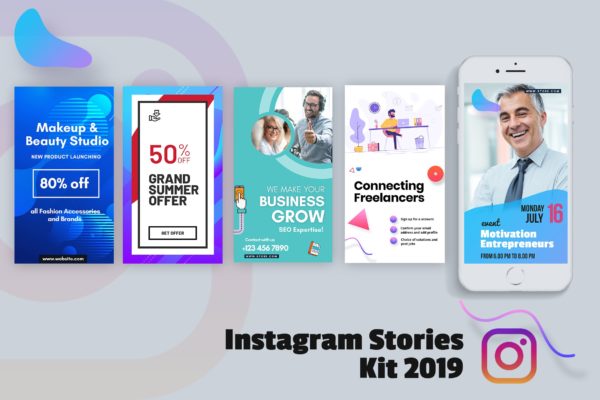 创意社交媒体故事贴图/广告设计PSD模板蚂蚁素材精选 Creative Instagram Stories Kit 2019