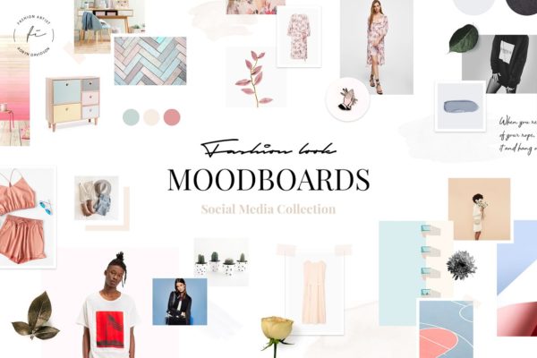 新社交媒体时尚故事贴图模板蚂蚁素材精选 Fashionized Mood Boards Collection