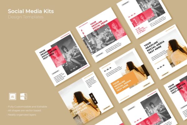 社交媒体新媒体品牌故事PSD模板第一素材精选 SRTP – Social Media Kit.40