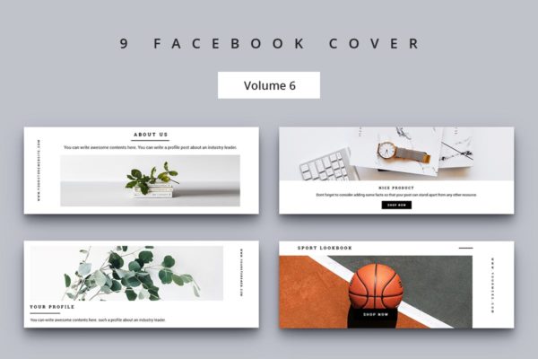 清新简约社交媒体Facebook封面模板蚂蚁素材精选 Facebook Cover Vol. 6