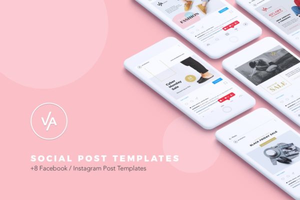 现代设计风格社交媒体新媒体文章版面设计模板第一素材精选v1 Modern Social Media Kit Vol. 01