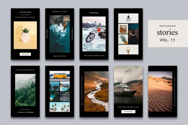 时尚旅行生活Instagram社交品牌故事模板第一素材精选V11 Instagram Stories Vol. 11