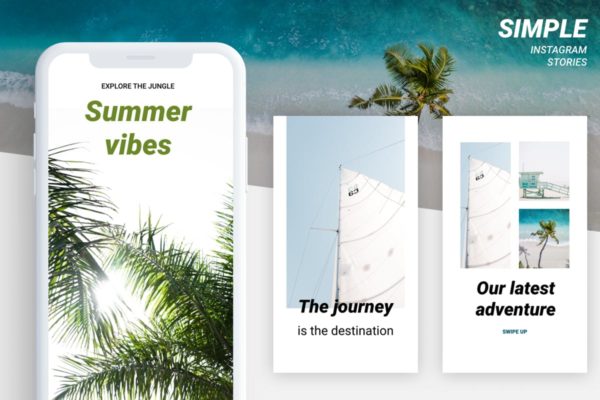 简约设计风格Instagram社交媒体品牌故事设计模板蚂蚁素材精选 Simple Instagram stories templates