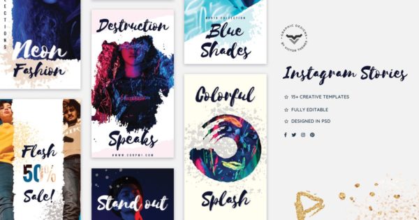 创意时尚社交媒体Instagram故事模板蚂蚁素材精选