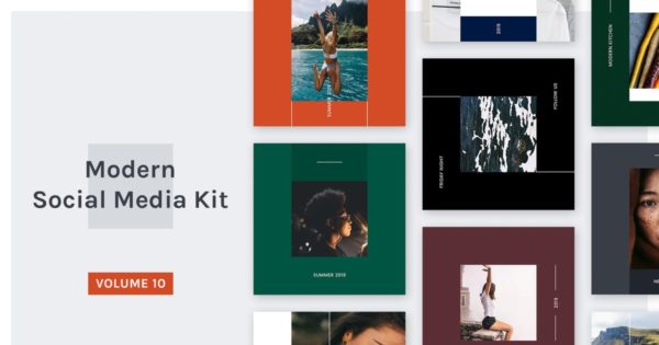 现代时尚风格商店/博客社交媒体自媒体PSD插图模板蚂蚁素材精选