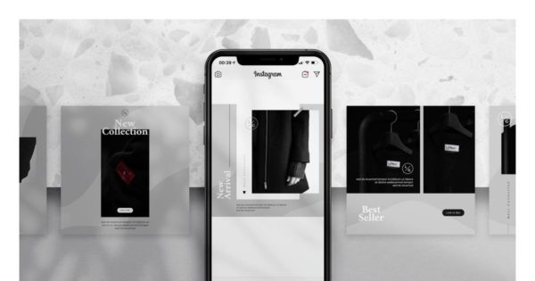 潮流时尚Instagram社交媒体品牌促销帖子模板蚂蚁素材精选v1