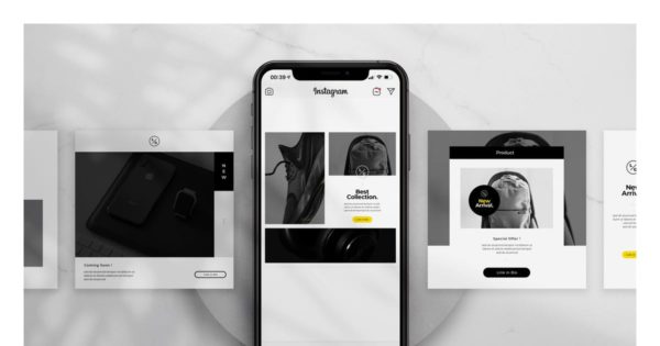 极简时尚Instagram社交媒体品牌促销帖子模板第一素材精选v1