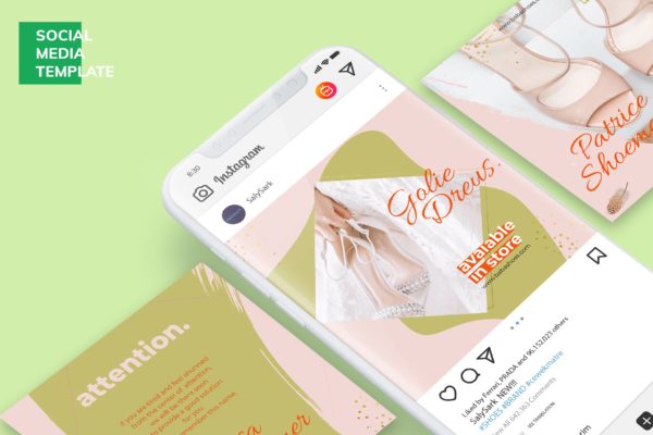 社交电商宣传推广设计模板第一素材精选素材包 Social Media Kit Shop