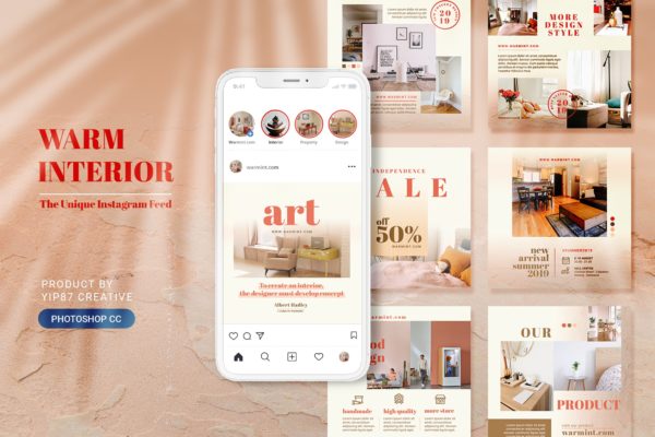 家具与室内设计主题社交媒体推广设计素材 Furniture and Interior Design Social Media Post