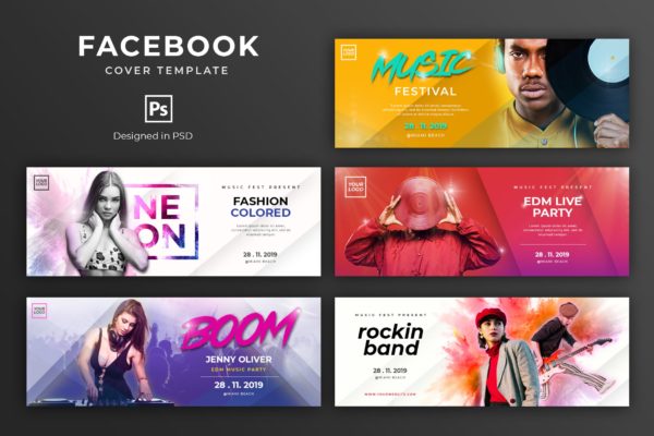 娱乐资讯Facebook主页封面设计模板蚂蚁素材精选 Entertainment Facebook Cover Template