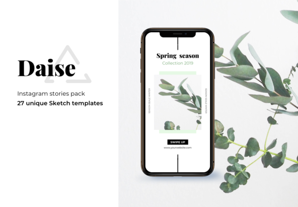 蚂蚁素材下午茶：绿色清新风格的Instagram模板蚂蚁素材精选下载[PSD]