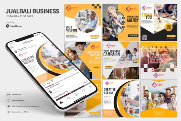 现代商务社交营销Instagram社交贴图设计模板蚂蚁素材精选素材 JualBali – Modern Business Instagram Post