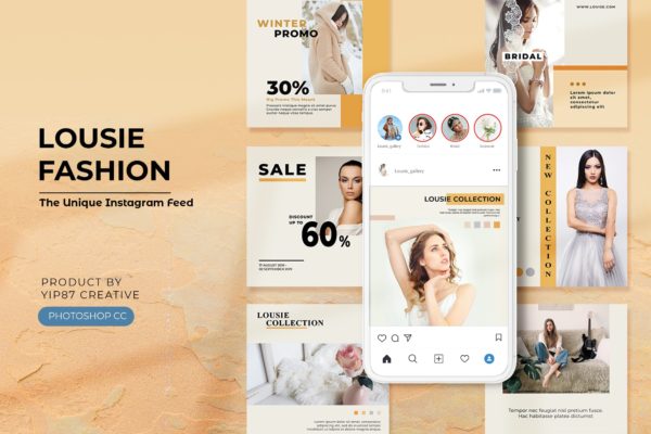 时尚商店营销推广Instagram社交平台设计素材 Fashion Store Instagram Post / Feeds