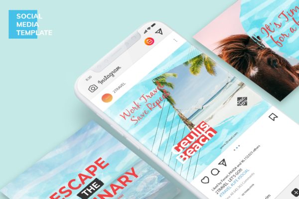 旅行品牌社交推广设计套件 Travel Social Media Kit