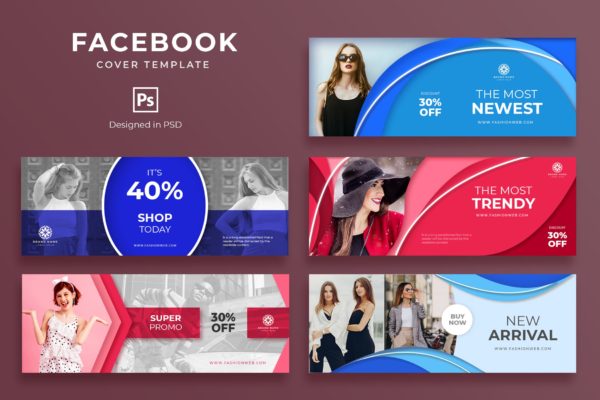 品牌服饰社交推广Facebook主页封面设计模板蚂蚁素材精选 Fashion Facebook Cover Template