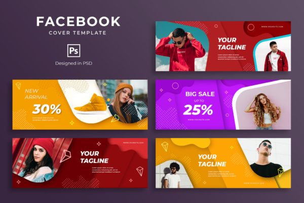 时尚服饰促销广告Facebook主页封面设计模板第一素材精选 Fashion Facebook Cover Template