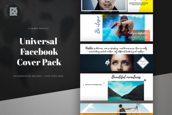 通用实用Facebook主页封面设计模板第一素材精选 Facebook Cover Universal Pack