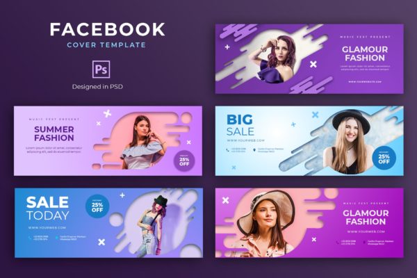 时尚产品促销广告Facebook主页封面设计模板第一素材精选 Fashion Promo Facebook Cover Template