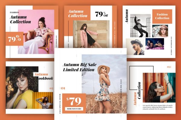 时装促销社交媒体广告设计模板第一素材精选 Fashion Social Media Post Template