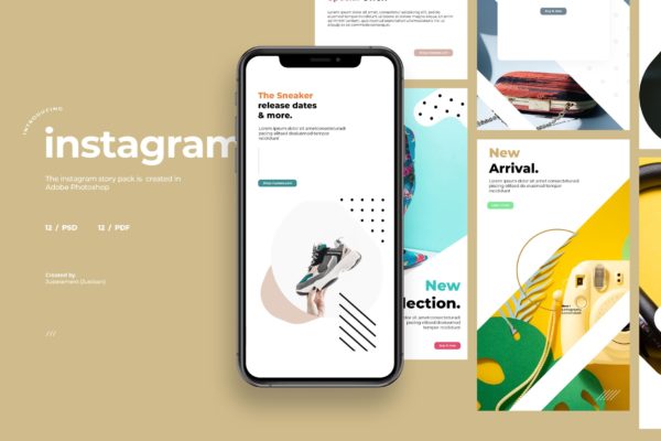 12个Instagram社交平台品牌故事推广素材 12 Promo Instagram Story Template