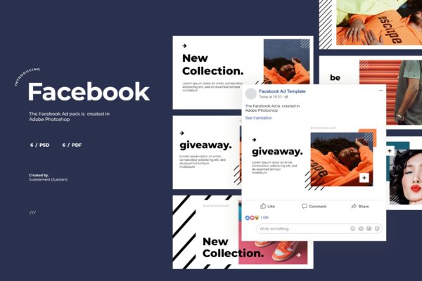 品牌推广Facebook社交广告设计模板蚂蚁素材精选v7 Facebook Ad Template Vol.7