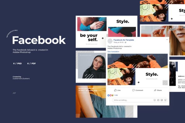 服饰品牌Facebook社交推广广告设计模板第一素材精选v8 Facebook Ad Template Vol.8