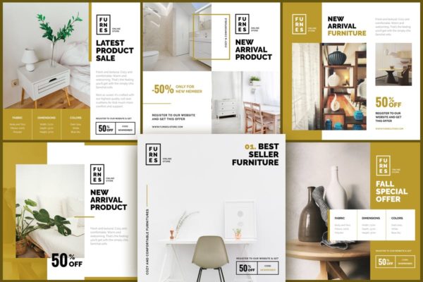 简约设计风格社交媒体新媒体设计素材包 Minimalist Social Media Post Template