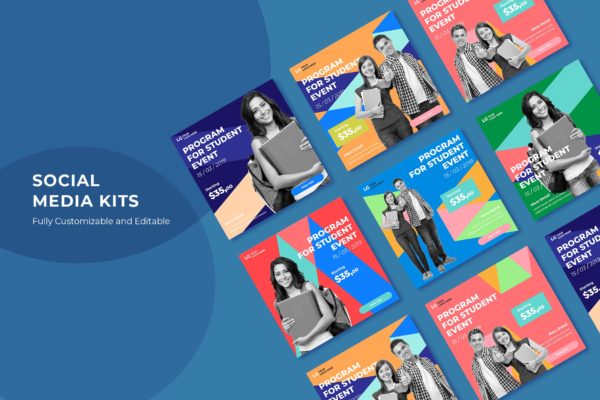 活动宣传推广社交媒体设计模板第一素材精选素材v68 SRTP – Social Media Kit.68