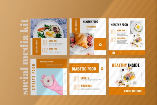 烘焙品牌社交媒体自媒体广告设计模板第一素材精选 Sixteen – Social Media Kit