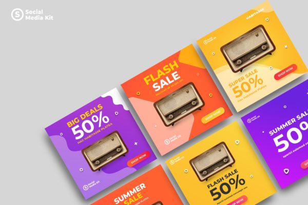 社交媒体单品促销广告设计模板第一素材精选v5 Social Media Kit.05