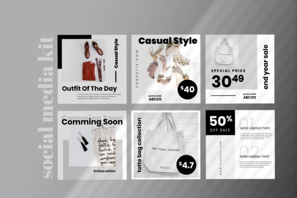 社交媒体自媒体产品促销广告设计模板第一素材精选 Fourteen – Social Media Kit