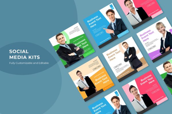 商务风格社交平台自媒体设计素材v79 SRTP – Social Media Kit.79