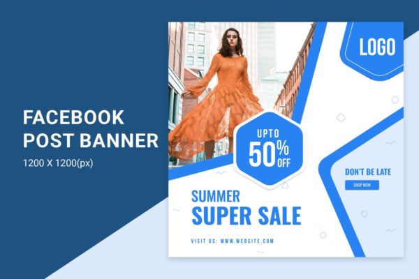 Facebook社交网站服装促销广告Banner设计模板蚂蚁素材精选 Fashion sale banner