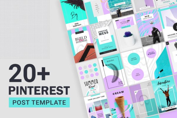 20+Pinterest社交促销广告设计模板蚂蚁素材精选素材包 Pinterest Post Templates