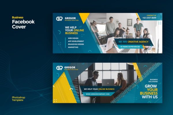 创新企业Facebook宣传主页封面设计模板蚂蚁素材精选 Facebook Cover Template