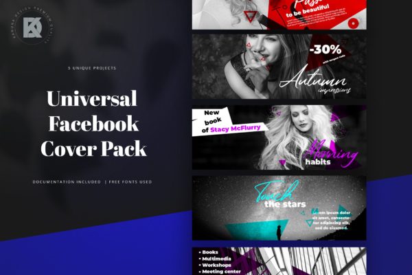 行业通用Facebook主页Banner设计模板蚂蚁素材精选 Facebook Cover Banners Pack