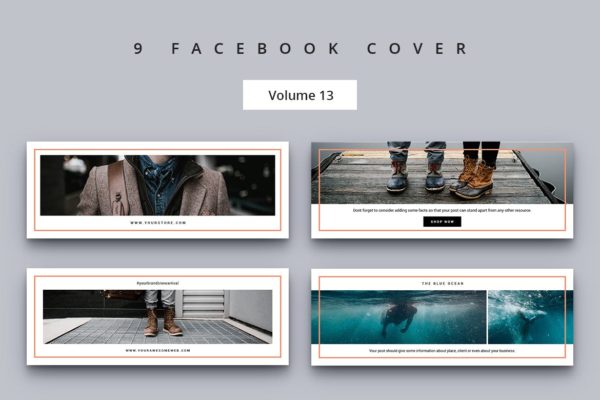 服饰品牌Facebook主页封面设计模板蚂蚁素材精选v13 Facebook Cover Vol. 13