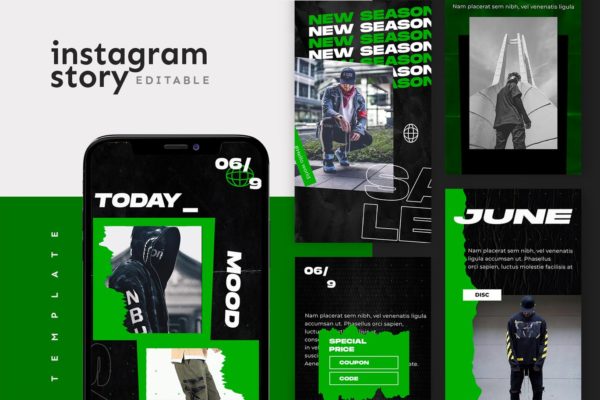 潮牌新品发布Instagram社交推广设计素材 Instagram Story Template