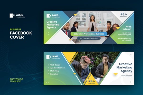 企业社交宣传Facebook主页封面设计模板第一素材精选 Business Facebook Cover Template
