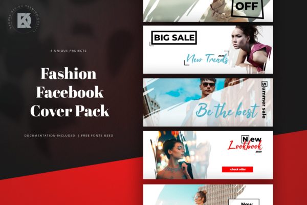 时尚品牌Facebook封面设计模板蚂蚁素材精选 Fashion Facebook Cover Pack