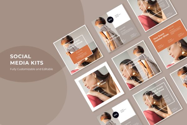 时装秀主题活动社交宣传设计模板第一素材精选v73 SRTP – Social Media Kit.73