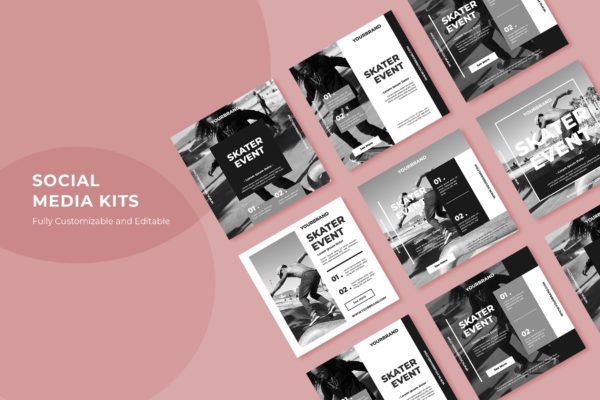 极限运动/街头文化活动社交推广设计素材包v47 SRTP – Social Media Kit.47